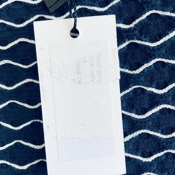 NWT Milly Maria Wavy Stripe Sleeveless Stretch Tank Dress S 4 6 Navy Blue White - Picture 7 of 9